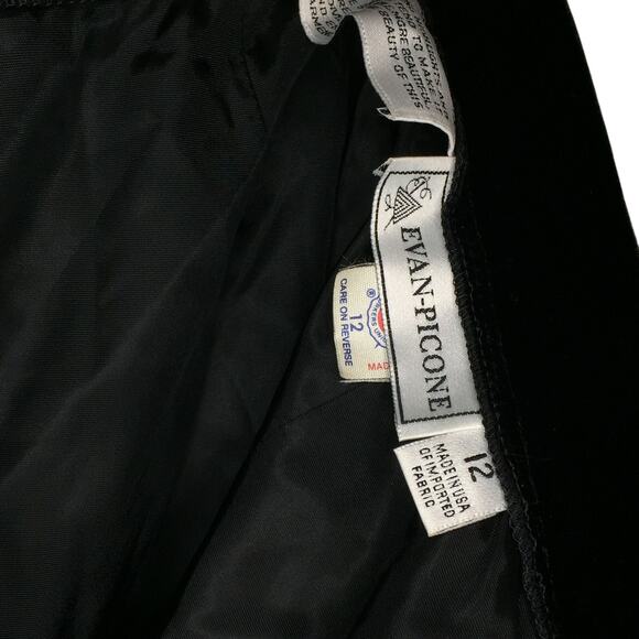 vintage 80s black velvet gothic victorian skirt set - Picture 8 of 10